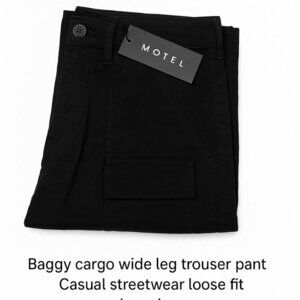 Motel Rocks Black Cargo Trousers | NWT | $89 MSRP